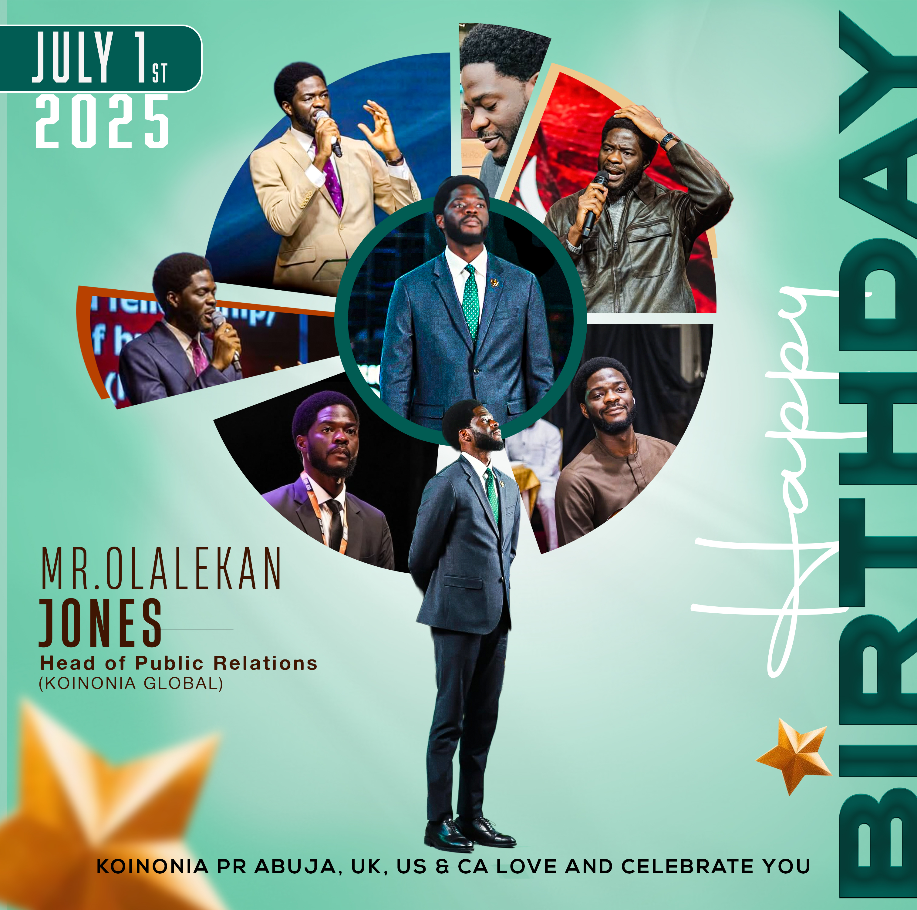 Olalekan Jones birthday design green